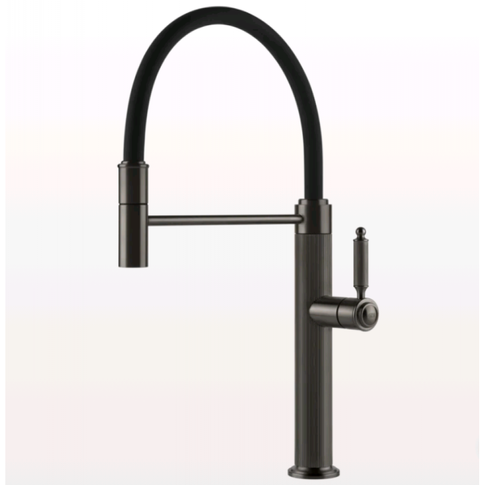 Смеситель для кухни, Gessi, VENTI20, цвет-Black Metal Brushed PVD
