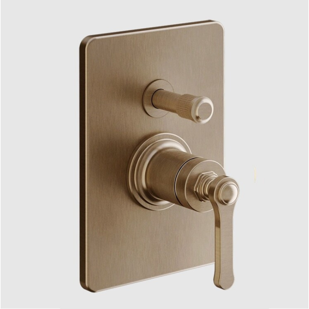 Смеситель для душа, Gessi, VENTI20, на 2 потребителя, цвет-Copper Brushed PVD