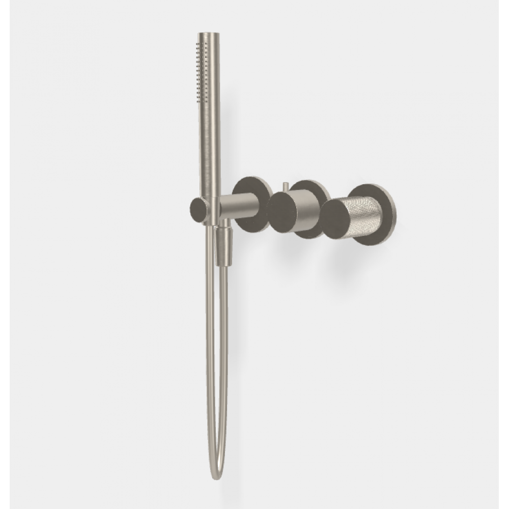 Смеситель для душа, Fima Carlo Frattini, Spillo Tech, G COLLECTION, на 2 потребителя, цвет-брашированный никель