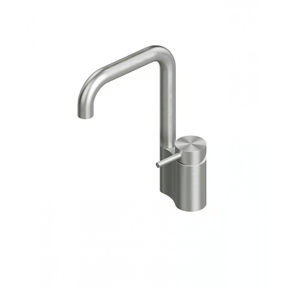 Смеситель для раковины, Quadro design, Ottavo, цвет-сталь брашированная