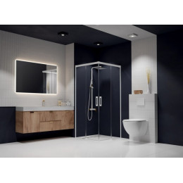 Дверь, Radaway, Idea KDD, шв 1200*2000, петли-слева, белый, цвет стекла-прозрачный, Easy Clean