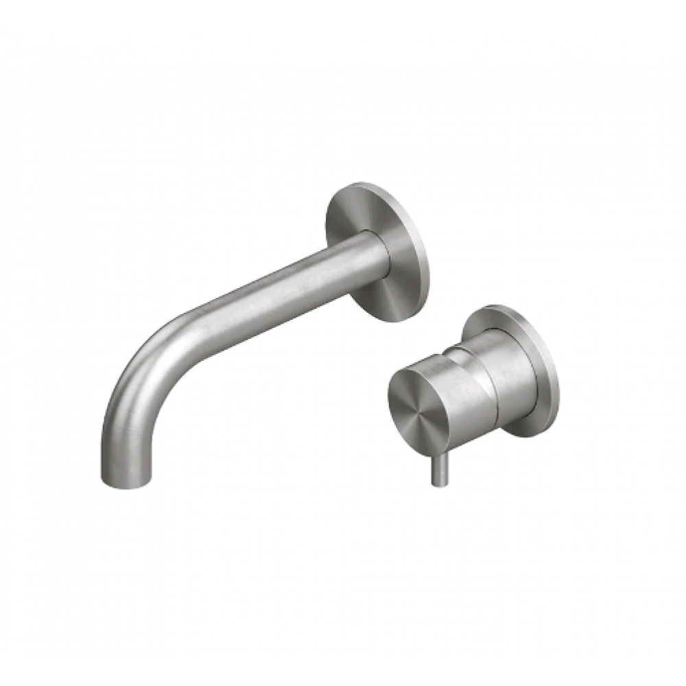 Смеситель для раковины, Quadro design, Source, цвет-сталь шлифованная/брашированная (Steel Brushed, Inox)