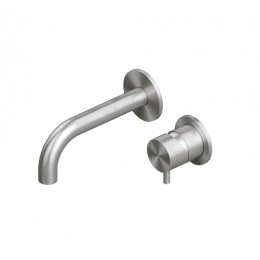 Смеситель для раковины, Quadro design, Source, цвет-сталь шлифованная/брашированная (Steel Brushed, Inox)