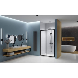 Дверь, Radaway, Premium Pro DWJ, шв 1600*2000, петли-слева, черный, цвет стекла-прозрачный, Easy Clean