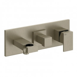 Смеситель для душа, Gessi, Rettangolo, на 2 потребителя, цвет-Finox Brushed Nickel