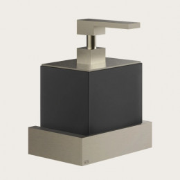 Дозатор для жидкого мыла, Gessi, Rettangolo, шгв 140*120*187, цвет дозатора-Finox Brushed Nickel/чёрный