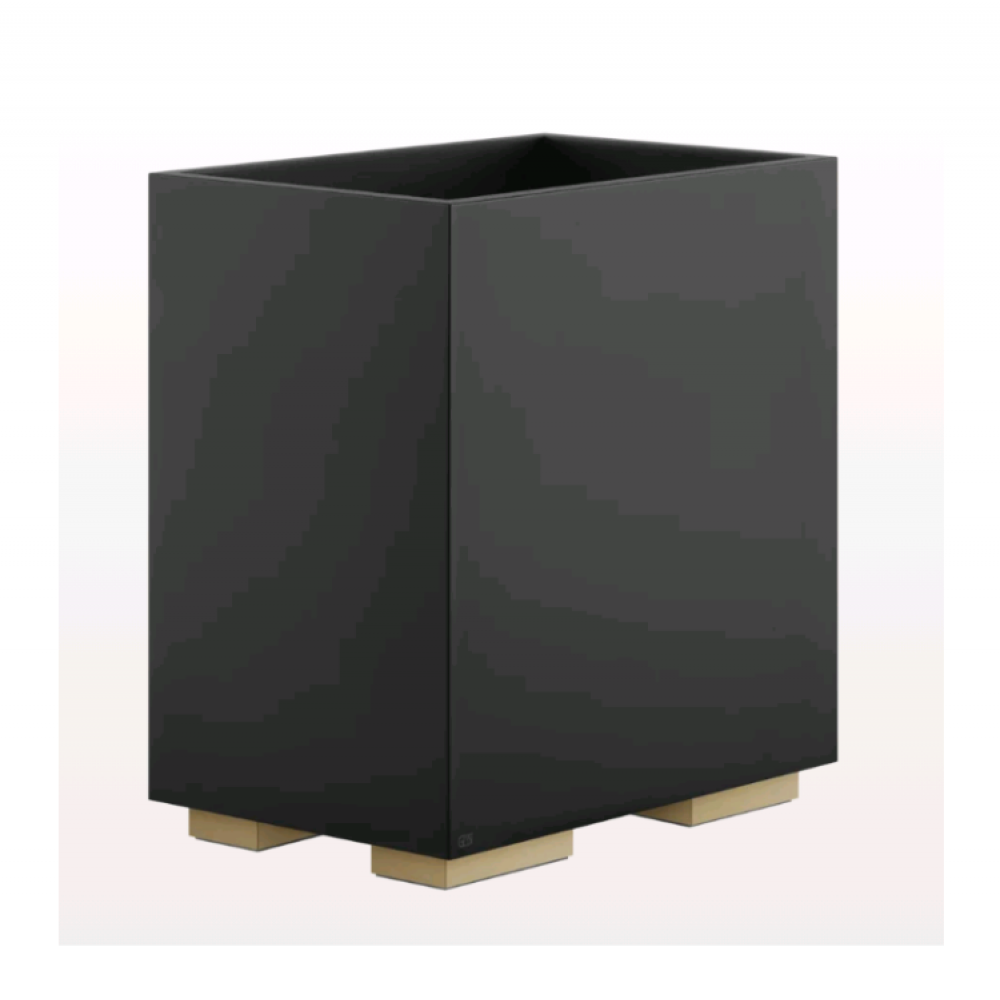 Корзина для мусора, Gessi, Rettangolo, шгв 250*170*257, цвет-Finox Brushed Nickel/черный