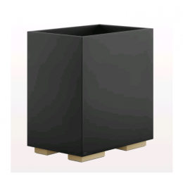 Корзина для мусора, Gessi, Rettangolo, шгв 250*170*257, цвет-Finox Brushed Nickel/черный