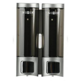 Дозатор для жидкого мыла, Nofer, Classic, двойной, шгв 128*65*197, цвет дозатора-серый