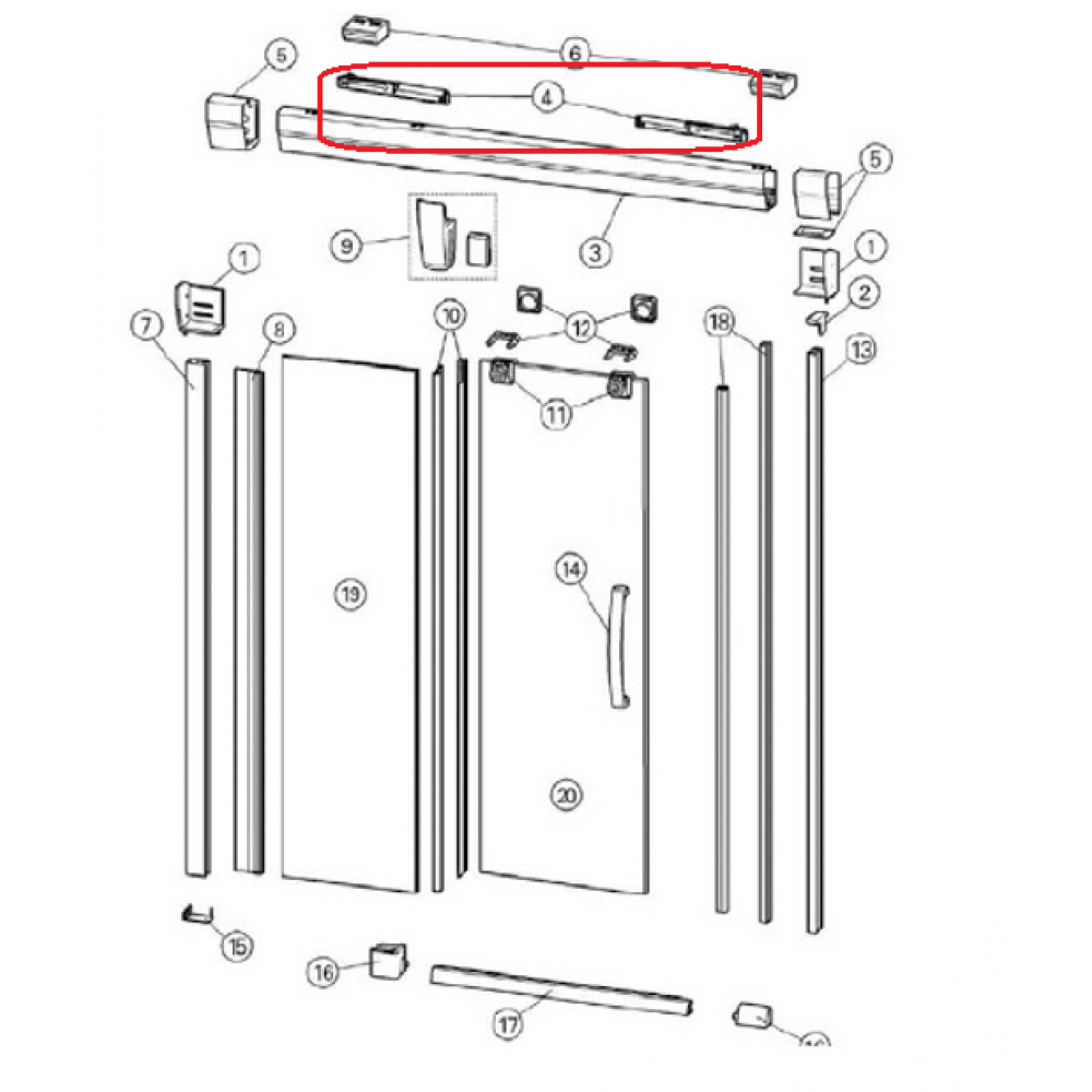 Доводчики, Huppe, Aura, для раздвижной двери