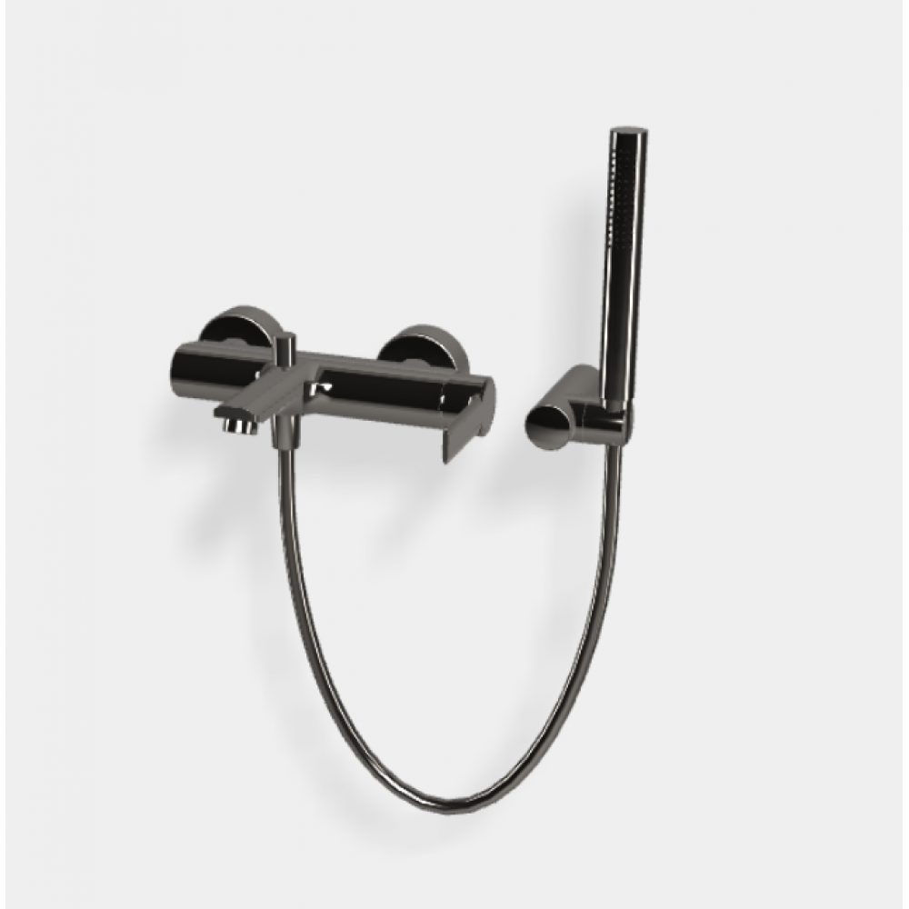 Смеситель для ванны и душа, Fima Carlo Frattini, Mast, цвет- чёрный хром