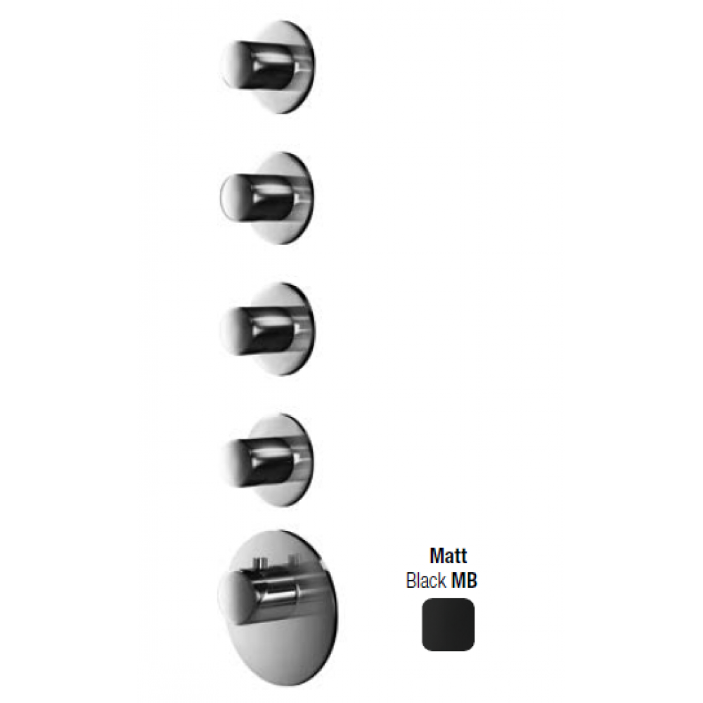 Смеситель для душа, Almar, Water Control High Flow, на 4 потребителя, цвет-черный матовый (Товар заказной, возврату не подлежит)