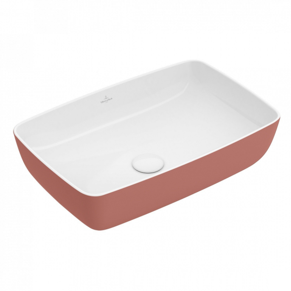 Раковина, Villeroy&Boch, Artis, шгв 580*385*130, отверстия для смесителя-отсутствуют, цвет снаружи/внутри-Powder/белый