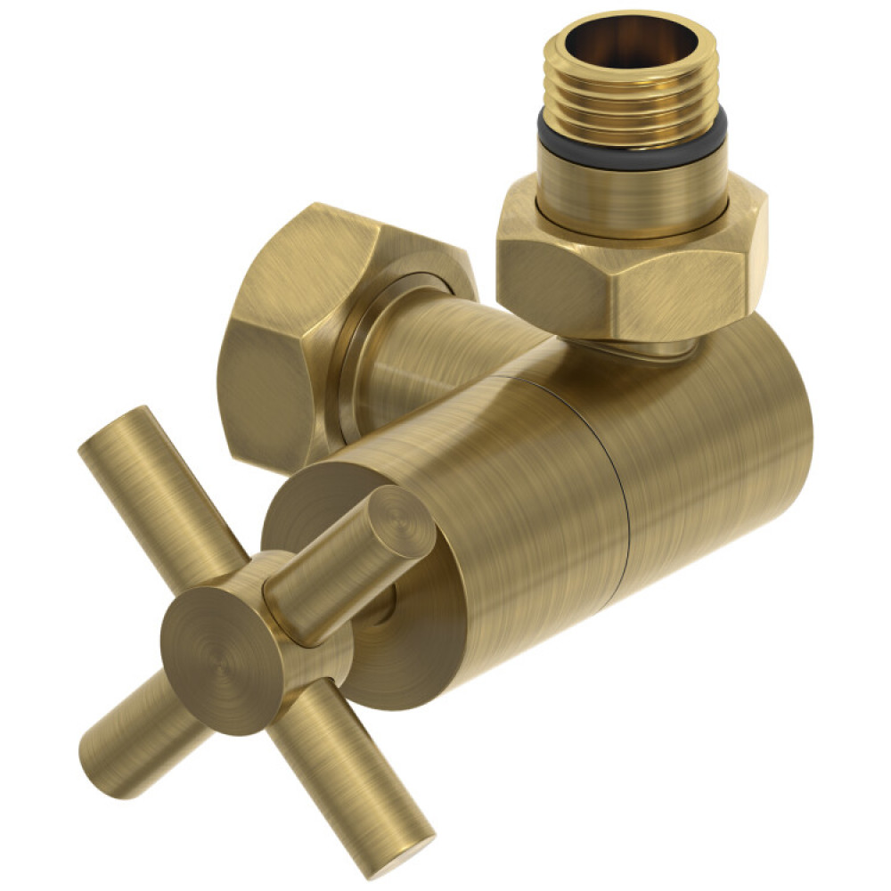 Вентиль, Сунержа, 3D, G 1/2" НР х G 3/4" НГ, правый, крест, цвет-латунь состаренная