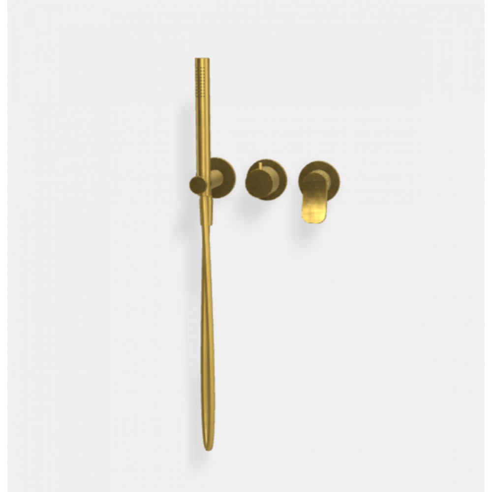 Смеситель для душа, Fima Carlo Frattini, Flo', цвет-брашированное золото