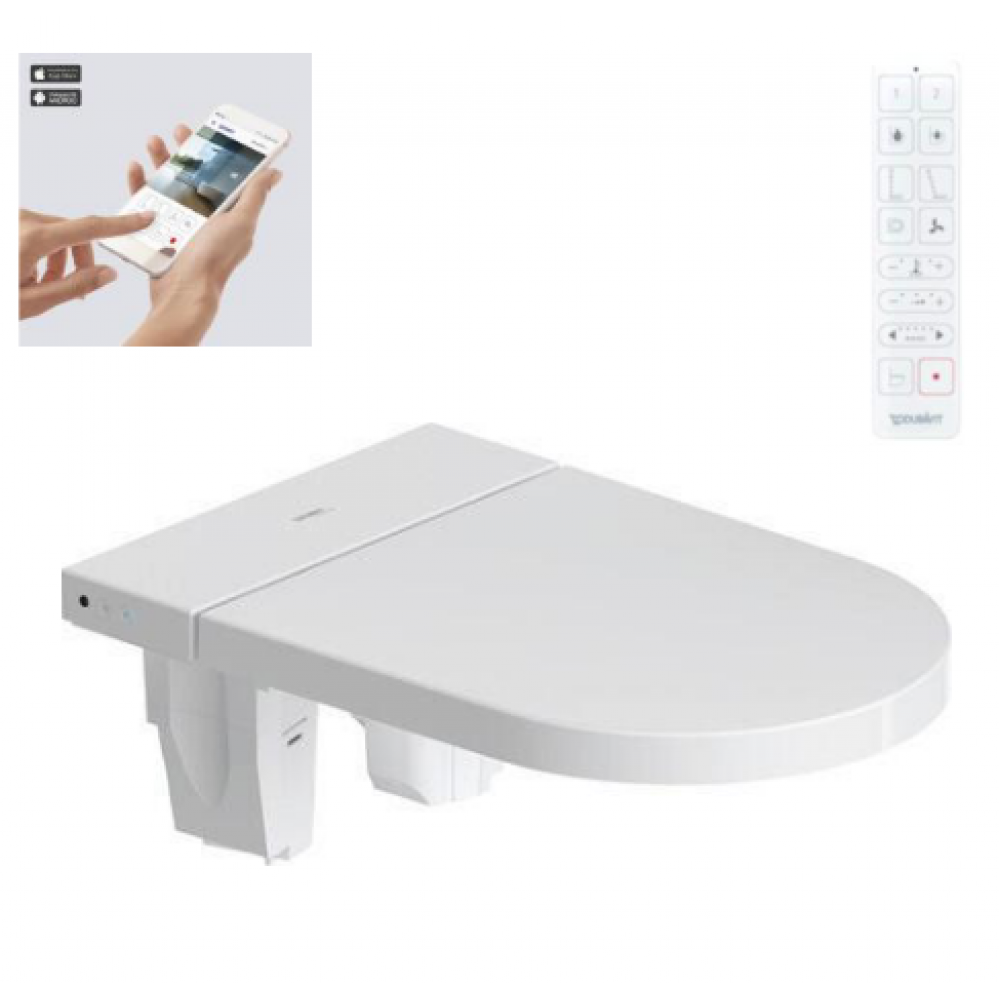 Сиденье для унитаза с функцией биде, Duravit, SensoWash® Starck F Plus, HygieneGlaze, шг 378*573, цвет-белый