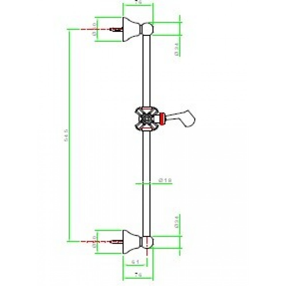Штанга для душа, Nicolazzi, Doccia, 545, цвет-хром