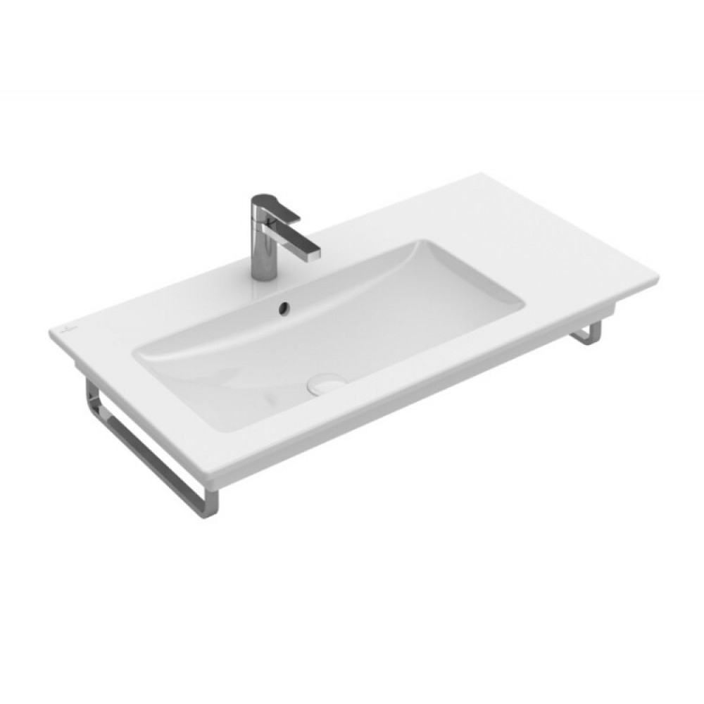 Раковина, Villeroy&Boch, Venticello, шг 1000*500, отверстия для смесителя-отсутствуют, CeramicPlus, цвет-альпийский белый