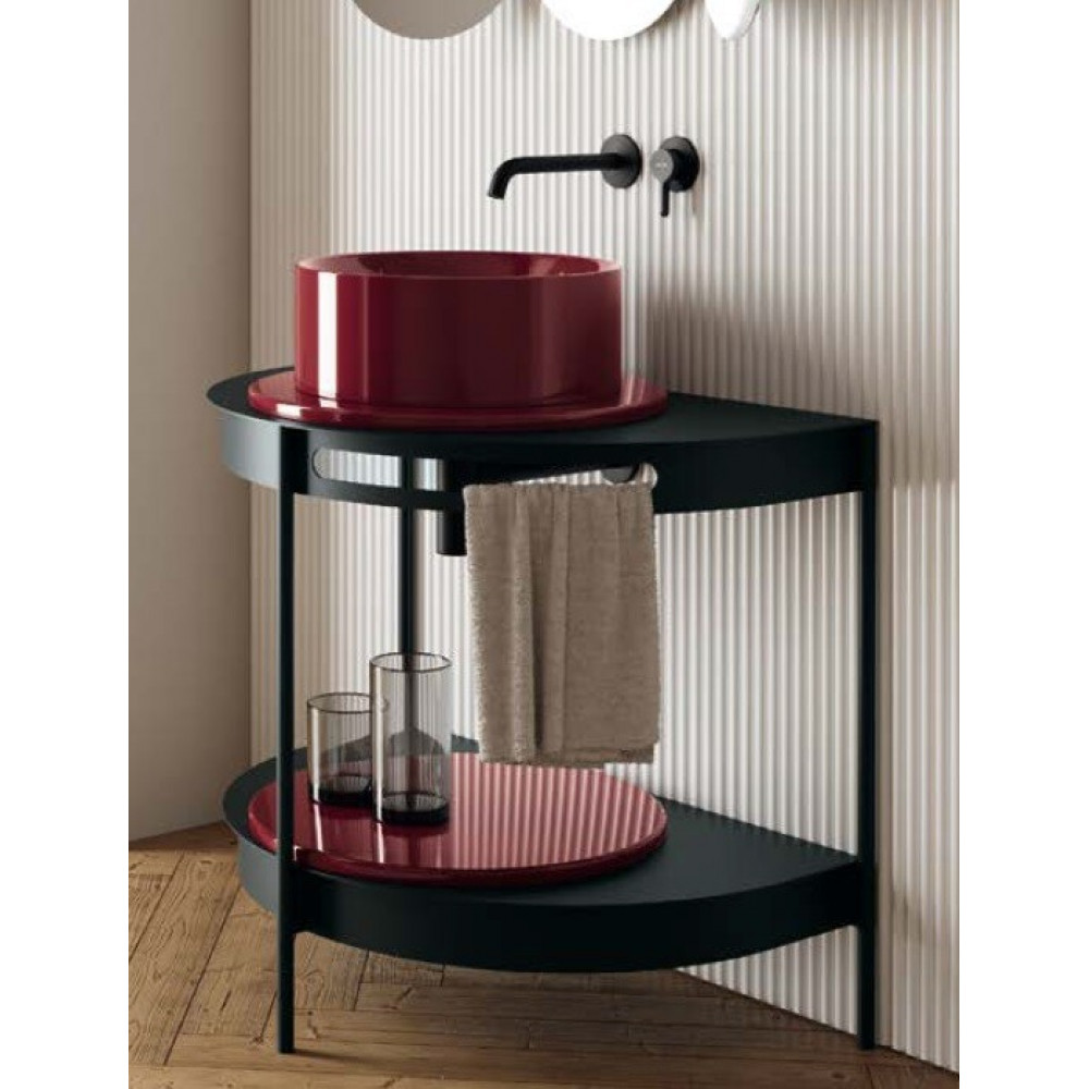 Раковина, Scarabeo, Skinny, шгв 400*400*150, отверстия для смесителя-отсутствуют, цвет-Cherry glossy