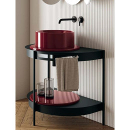 Раковина, Scarabeo, Skinny, шгв 400*400*150, отверстия для смесителя-отсутствуют, цвет-Cherry glossy