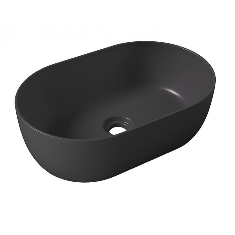 Раковина, Alice, Unica, шгв 550*350*170, отверстия для смесителя-отсутствуют, Aliglaze+, цвет-черный матовый