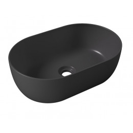 Раковина, Alice, Unica, шгв 550*350*170, отверстия для смесителя-отсутствуют, Aliglaze+, цвет-черный матовый