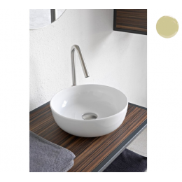 Раковина, Scarabeo, Glam, шгв 390*390*140, отверстия для смесителя-отсутствуют, цвет-лайм (Lime)