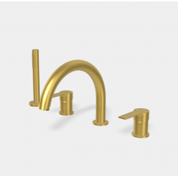 Смеситель для ванны и душа, Fima Carlo Frattini, Mast, цвет-золото брашированное