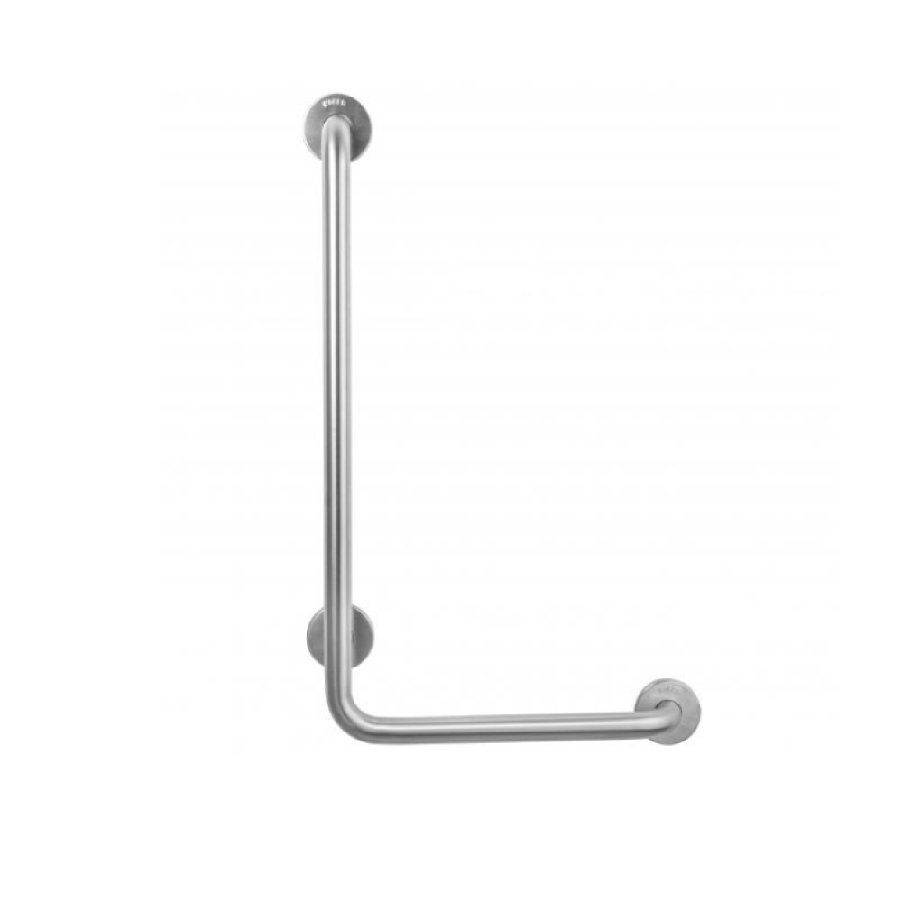 Поручень, Nofer, угловой, правый, шгв 400*70*600, цвет-сталь матовая (Steel Matt)