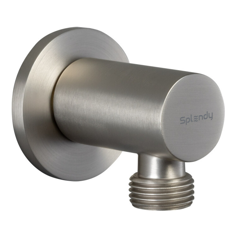 Шланговое подсоединение, Splendy, круглый отражатель, без держателя, цвет-никель брашированный