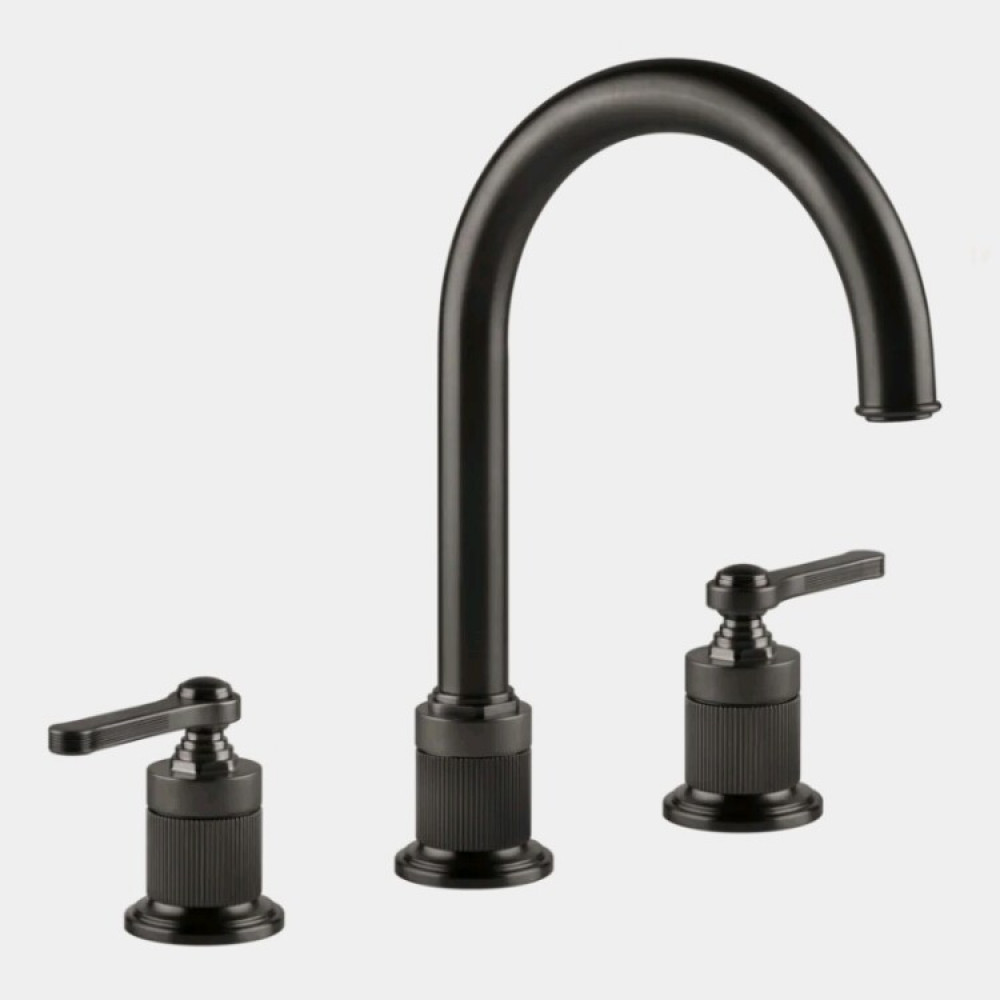 Смеситель для раковины, Gessi, VENTI20, цвет-Black Metal Brushed PVD