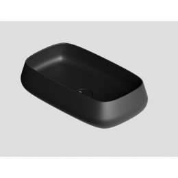 Раковина, Alice, NUR, шгв 600*350*140, отверстия для смесителя-отсутствуют, Aliglaze+, цвет-черный матовый