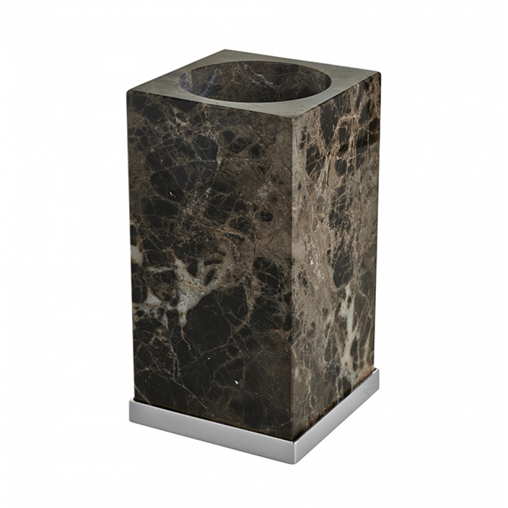 Стакан, 3SC, Palace, шгв 75*75*140, цвет-мрамор Emperador Dark/хром