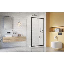 Боковая стенка, Radaway, Alienta DWJ+S, шв 800*1900, черный, цвет стекла-прозрачный, Easy Clean