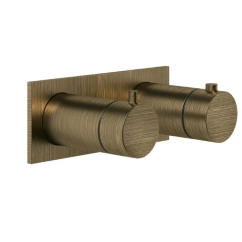 Смеситель для душа, Gessi, Anello, на 2 потребителя, цвет-Antique Brass