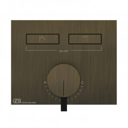 Смеситель для душа, Gessi, HI-FI, на 2 потребителя, цвет-Antique Brass