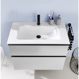 Тумба под раковину, Burg, Eqio, шгв 820*490*640, раковина в комплекте, цвет-белый матовый