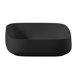 Раковина, Artceram, Cognac Quadro, шгв 550*350*155, отверстия для смесителя-отсутствуют, Saniglaze, цвет-чёрный матовый