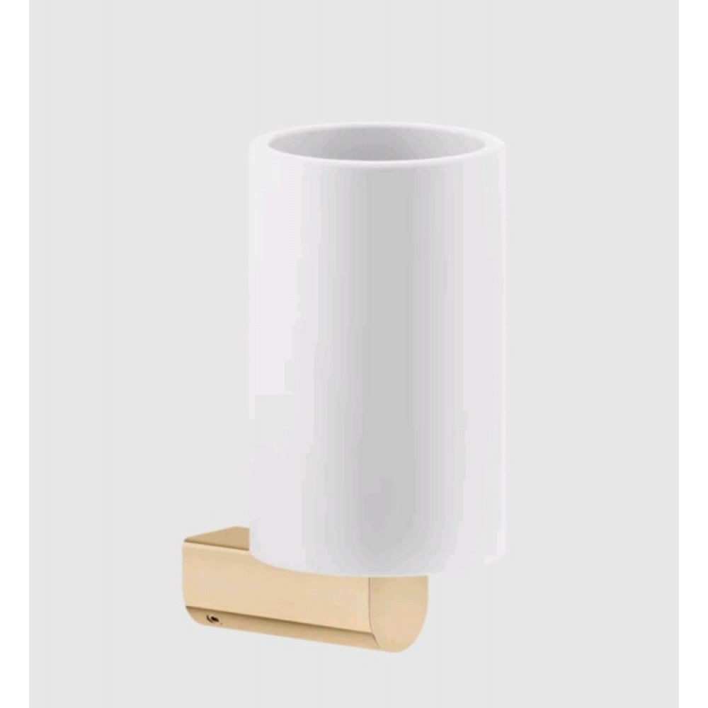 Стакан, Gessi, Rilievo, шгв 75*100*150, цвет-белый/Warm Bronze PVD