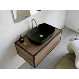 Раковина, Scarabeo, Glam, шгв 560*390*140, отверстия для смесителя-отсутствуют, BIOKER, цвет-Lava