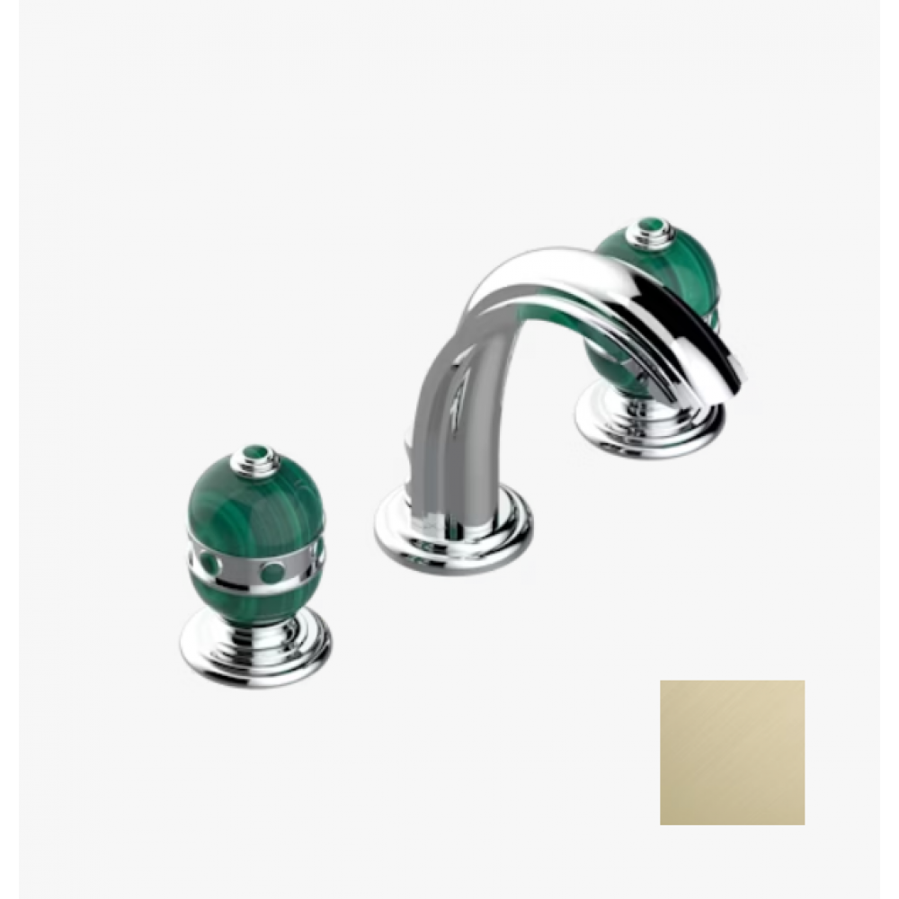 Смеситель для раковины, THG, Sully Malachite, цвет-PVD матовая латунь/malachite