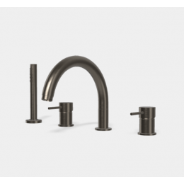 Смеситель для ванны, Fima Carlo Frattini, Spillo Up, цвет-брашированный чёрный хром