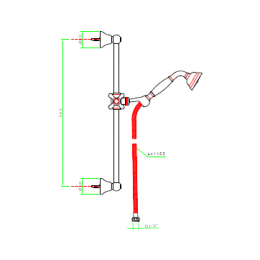 Штанга для душа, Nicolazzi, Doccia, 545, цвет-латунь брашированная
