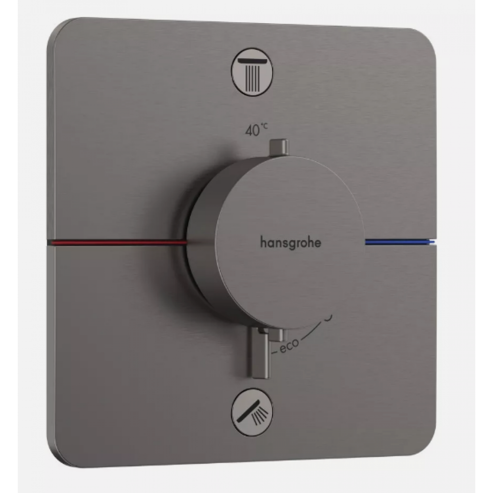 Смеситель для душа, Hansgrohe, ShowerSelect Comfort Q, на 2 потребителя, цвет-хром черный шлифованный