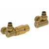 Терморегулятор, Сунержа, 3D, автоматический, G 1/2" НР х G 3/4" НГ, набор, левый, цвет-латунь состаренная