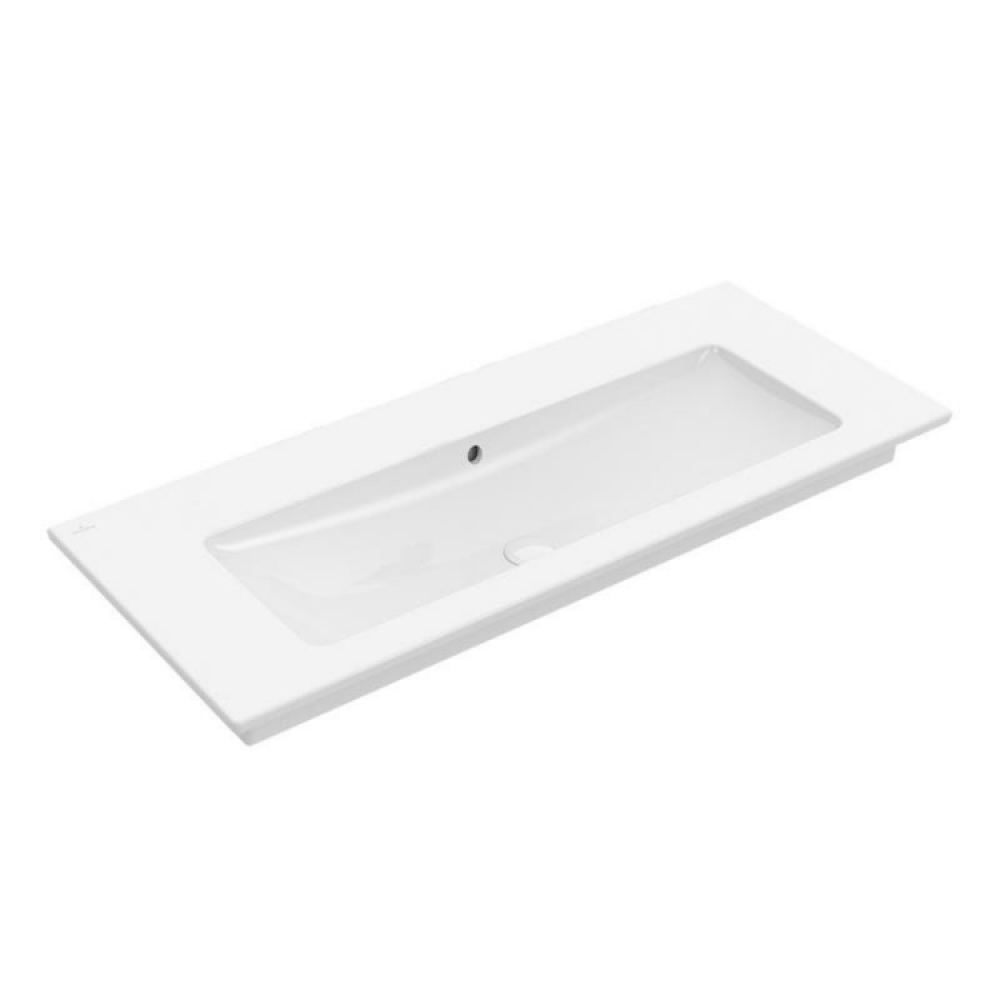 Раковина, Villeroy&Boch, Venticello, шгв 1200*500*120, отверстия для смесителя-отсутствуют, CeramicPlus, цвет-альпийский белый