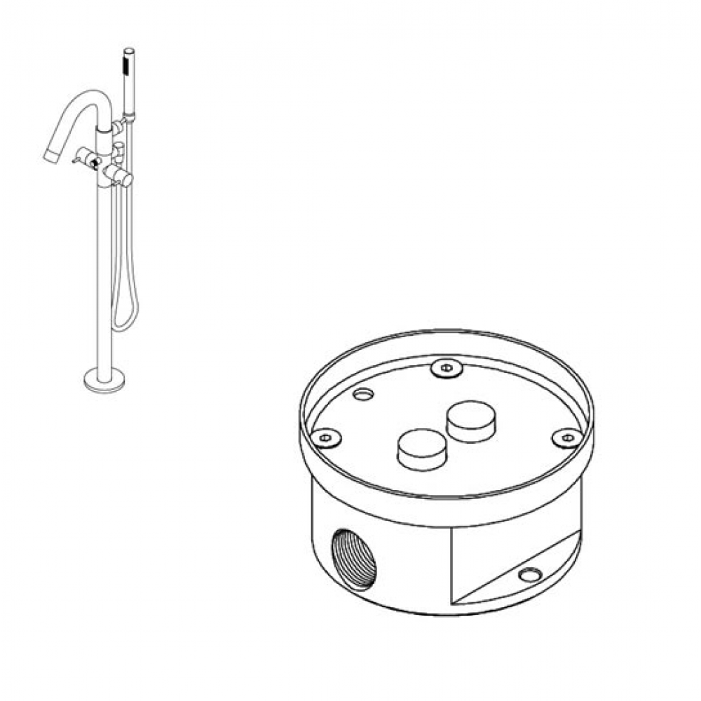 Внутренняя часть, Ritmonio, назначение-для напольного смесителя или душевой стойки, не окрашен