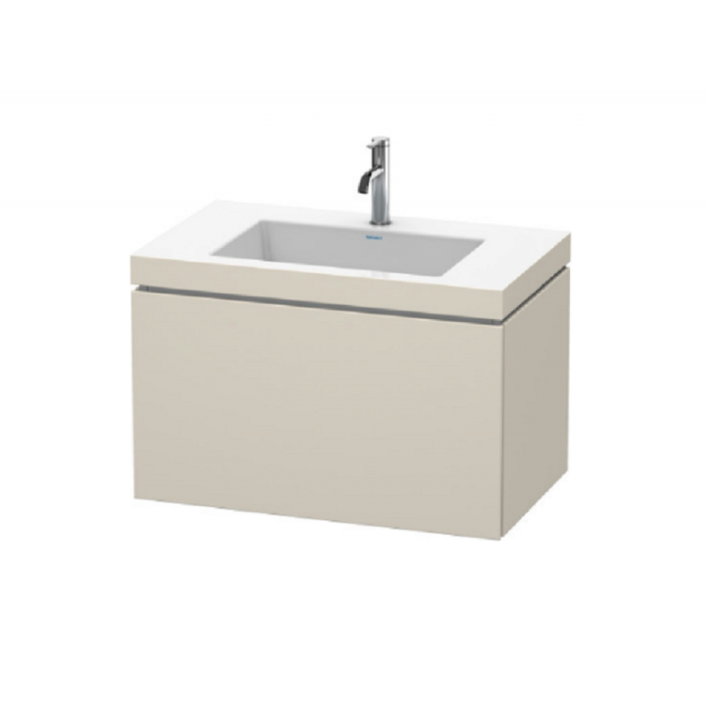 Тумба под раковину, Duravit, L-Cube, шгв 800*480*500, раковина-в комплекте, цвет-серо-коричневый матовый