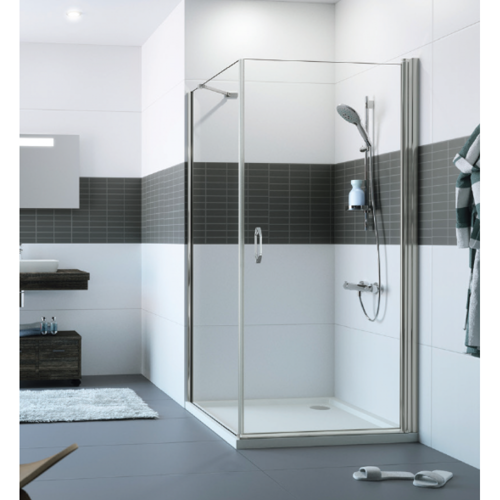 Дверь, Huppe, Design, шв 700*2000, блестящее серебро, цвет стекла-прозрачный