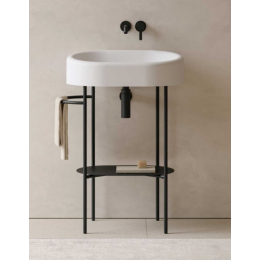 Структура, Globo, Ring, шгв 665*460*765, с полотенцедержателем слева, цвет-черный матовый